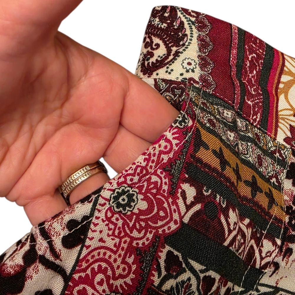 Vintage Gunit Fashions Floral Paisley Patchwork A-Line Skirt Size M - Picture 6 of 7